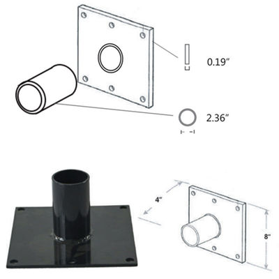 Tenon Light Pole Bracket extérieur avec une structure de support à côté unique en couleur personnalisée