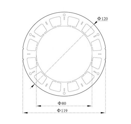 Contrat standard 120 mm moteur à courant continu sans balai personnalisé enroulé stator et assemblage du rotor avec arbre du rotor
