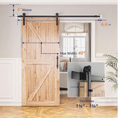 Couleur personnalisée 6.6 FT Heavy Duty robuste porte coulissante de grange kit de matériel pour l'industrie