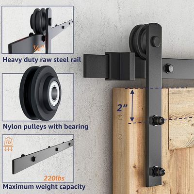 Couleur personnalisée 6.6 FT Heavy Duty robuste porte coulissante de grange kit de matériel pour l'industrie