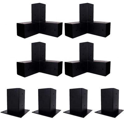 Kit de pergola en acier avec taille personnalisée et support de bois élevé 4x4 bois