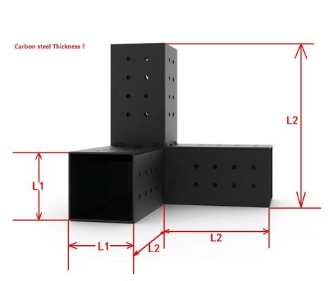Kit de support en bois surélevé en poudre noire sur mesure polyvalent avec supports en acier
