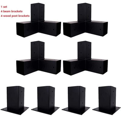 Kit de support en bois surélevé en poudre noire sur mesure polyvalent avec supports en acier