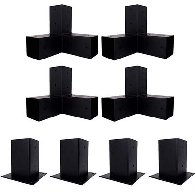 Kit de support en bois surélevé en poudre noire sur mesure polyvalent avec supports en acier