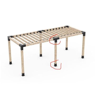 Kit de support en bois surélevé avec processus d'estampage et supports en acier s'adapte à 6x6 pergola