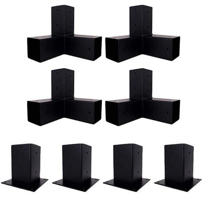 Kit de support en bois surélevé avec processus d'estampage et supports en acier s'adapte à 6x6 pergola