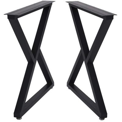 Base de meubles en acier de fonte en forme de X personnalisée pour une table basse en métal forgé