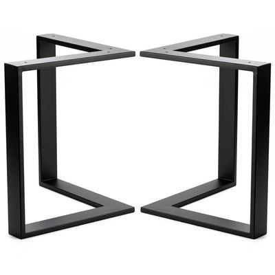 Pieds de table en métal polyvalents de style carré noir pour bureau sur ordinateur personnalisé