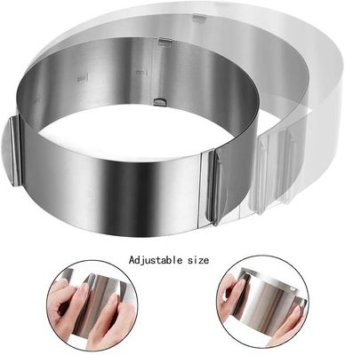 Mousse de gâteau réglable avec anneau de gâteau en acier inoxydable 6-12 pouces décor de cuisson