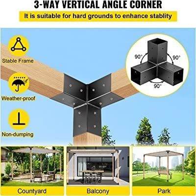 Kit de pergola en acier pour espaces extérieurs avancés avec support en bois et supports personnalisés