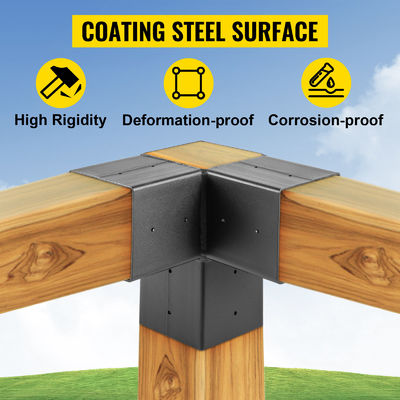 Kit de pergola en acier pour espaces extérieurs avancés avec support en bois et supports personnalisés