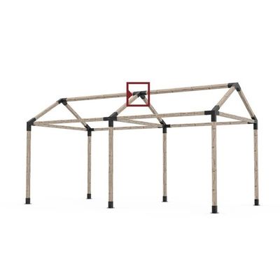 Kit de pergola personnalisé avec support de base d'angle et connecteur de poutres de bois 290g