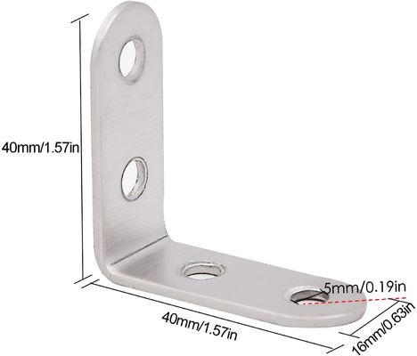 Support à angle droit en forme de L en acier inoxydable personnalisable selon les exigences du client
